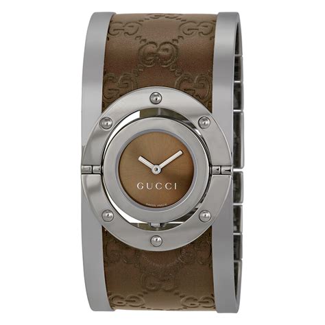 brown gucci twirl watch|Gucci Twirl Brown Dial Ladies Watch YA112433 .